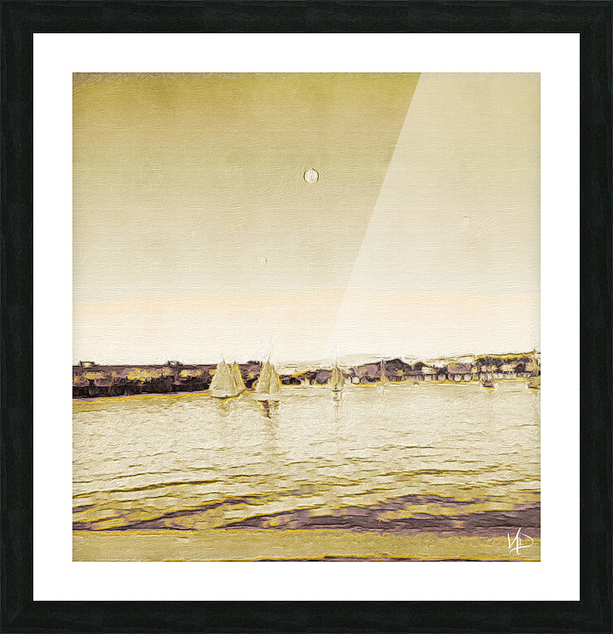 Full moon marina Picture Frame print