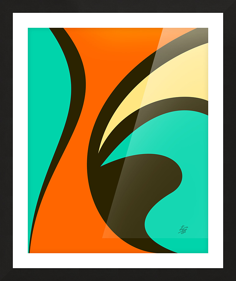 Colorful Abstract Waves Picture Frame print