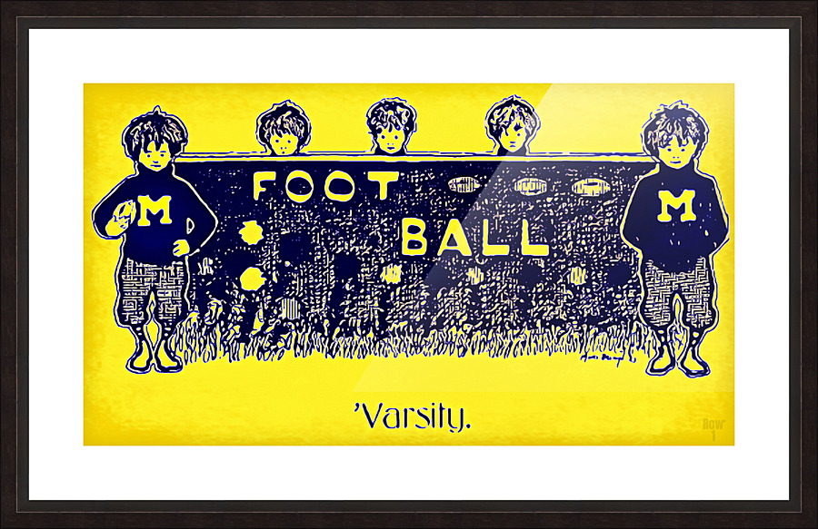 Early 1900s Michigan Football Art Remix Picture Frame print
