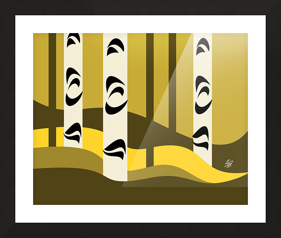 Birch Trees In Forest Abstract Landscape Picture Frame print