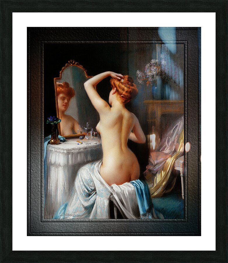 Dans Le Boudoir by Delphin Enjolras Remastered Xzendor7 Classical Fine Art Old Masters Reproductions Picture Frame print
