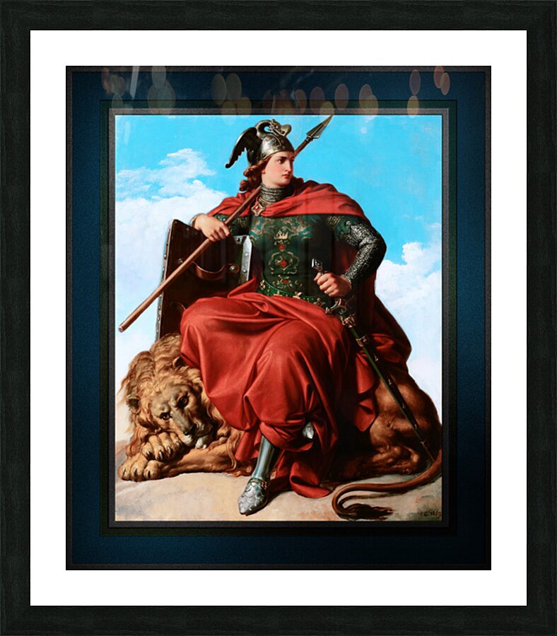 Allegorie Der Tapferkeitt by Karl von Blaas Remastered Xzendor7 Classical Fine Art Old Masters Reproductions Picture Frame print