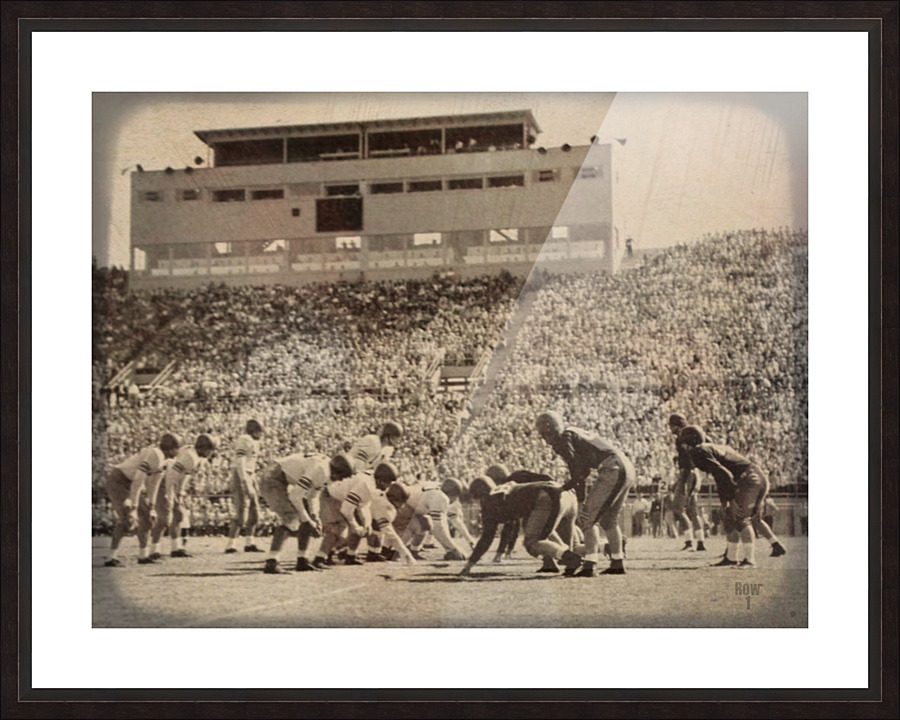 Vintage Lewis Field Oklahoma AM Football Art Picture Frame print