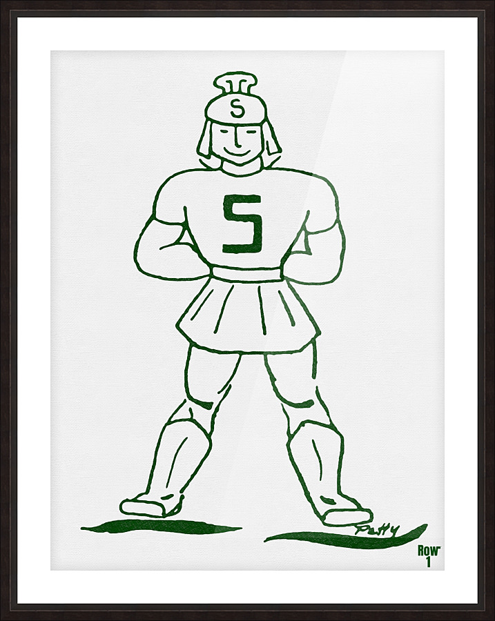 Vintage Michigan State Spartan Art Picture Frame print