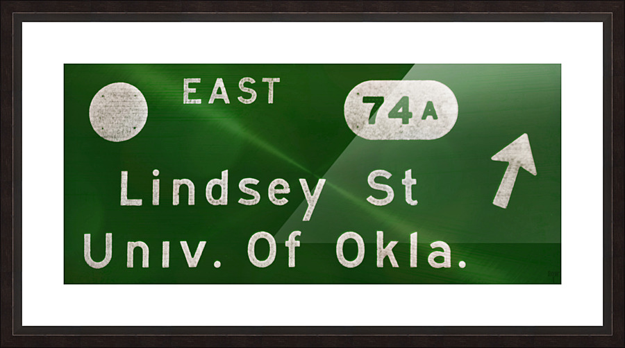 Retro Seventies Lindsey Street University of Oklahoma Sign Picture Frame print