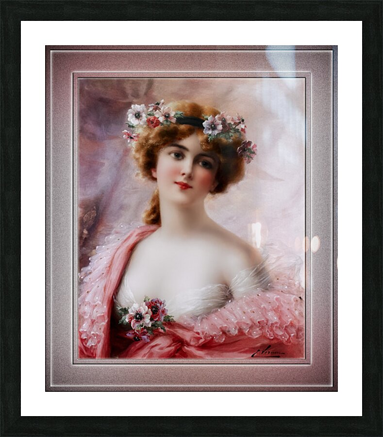 A Summertime Beauty by Emile Vernon Vintage Art Xzendor7 Old Masters Reproductions Picture Frame print