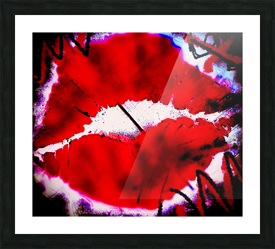 BRIGHT RED LIPS Picture Frame Printing