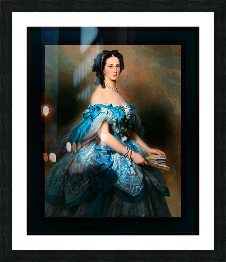 Portrait of Grand Duchess Alexandra Iosifovna by Franz Xaver Winterhalter Remastered Xzendor7 Classical Fine Art Old Masters Reproductions Picture Frame print