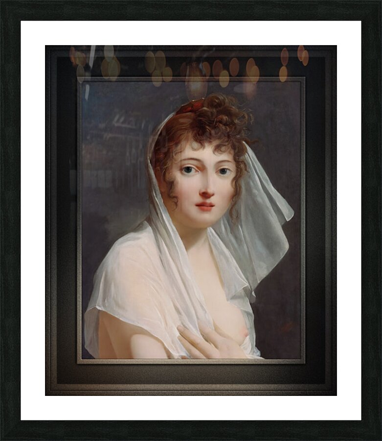 Portrait Of A Young Lady Wearing A Veil from The French School Remastered Xzendor7 Classical Fine Art Old Masters Reproductions Impression et Cadre photo