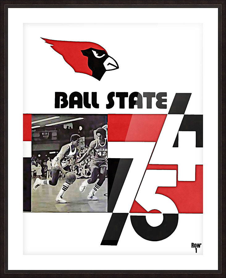 1974 Ball State Cardinals Basketball Art Picture Frame print