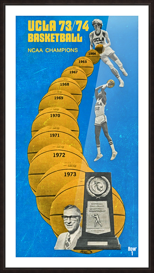 1974 UCLA Bruins National Champions Basketball Art Picture Frame print