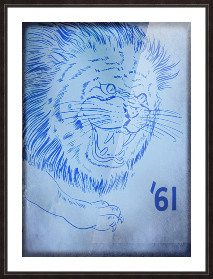 1961 Lion Mascot Art Picture Frame print