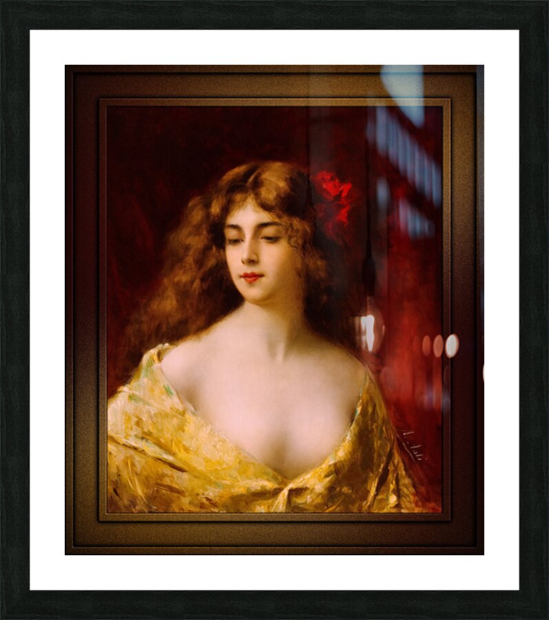 Portrait Of A Young Woman by Angelo Asti Remastered Xzendor7 Classical Fine Art Old Masters Reproductions Picture Frame print