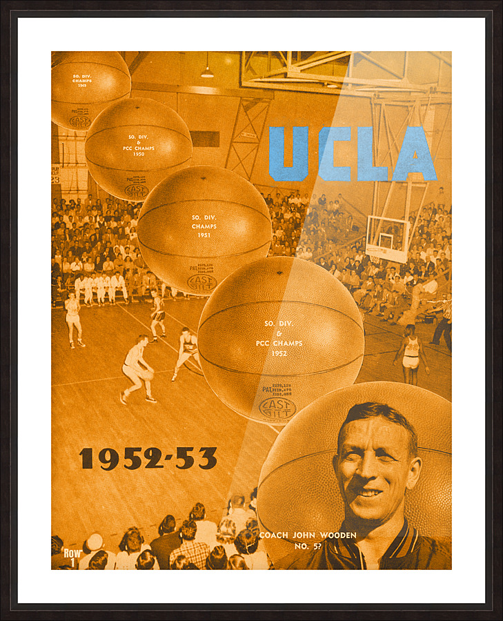 1952 UCLA Bruins Basketball Remix Art Picture Frame print