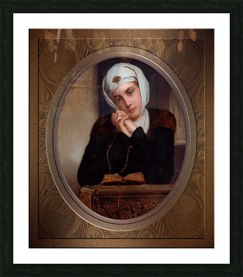 Lost in Thought by Henry Guillaume Schlesinger Remastered Xzendor7 Classical Fine Art Old Masters Reproductions Picture Frame print