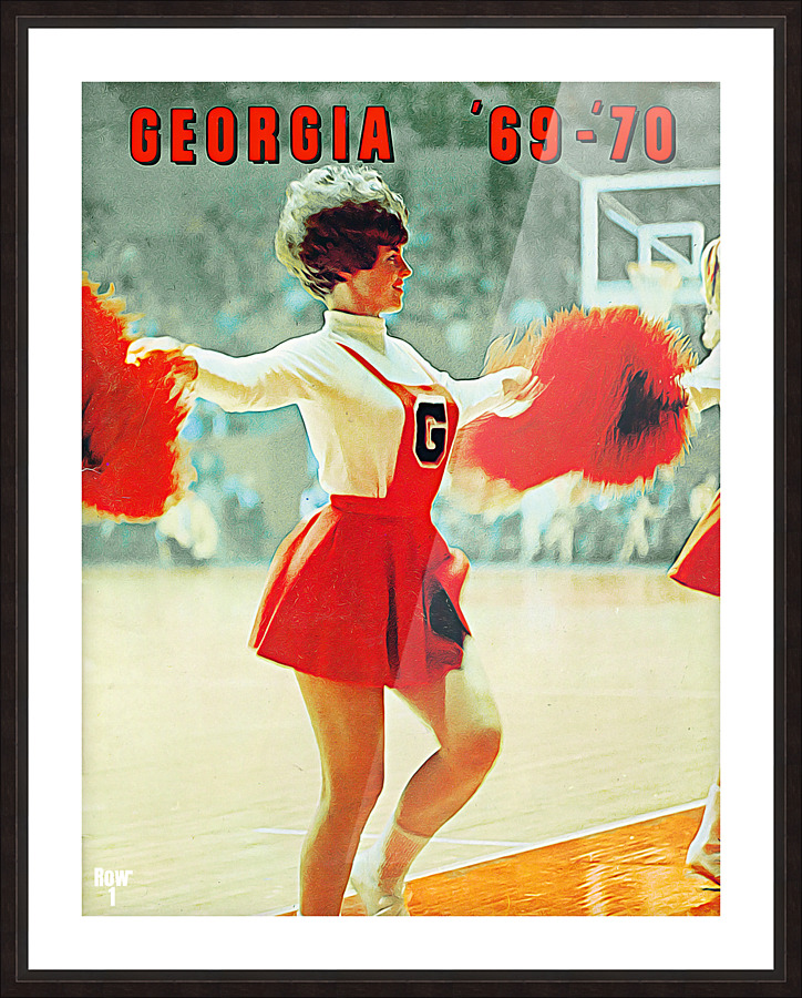 1969 Georgia Basketball Cheerleader Art Picture Frame print