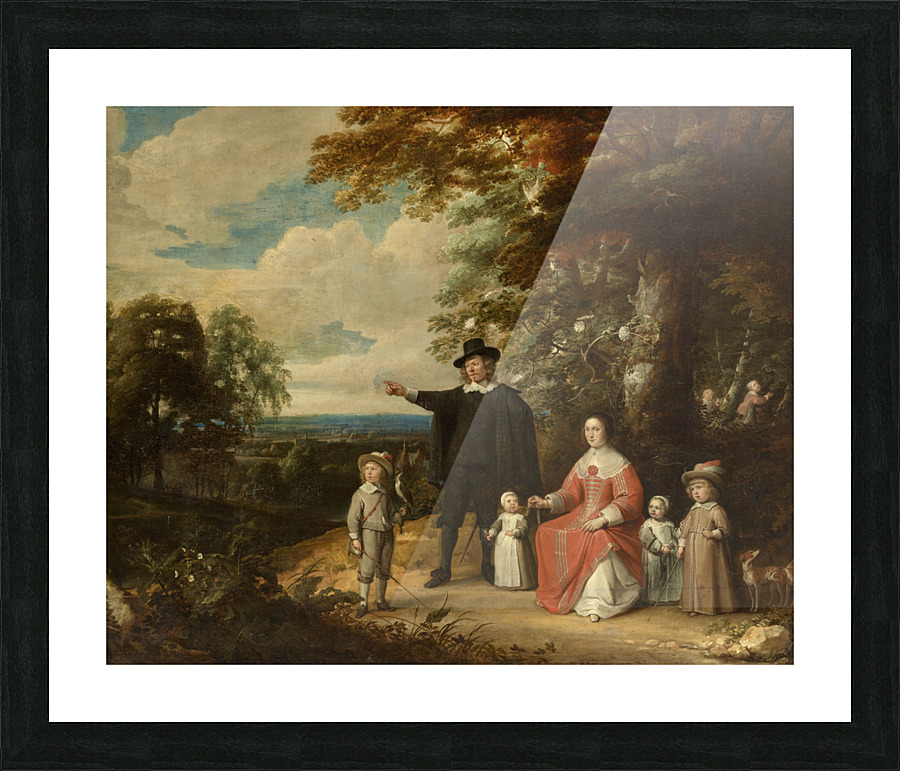 Family Group in a Landscape                                         Picture Frame print