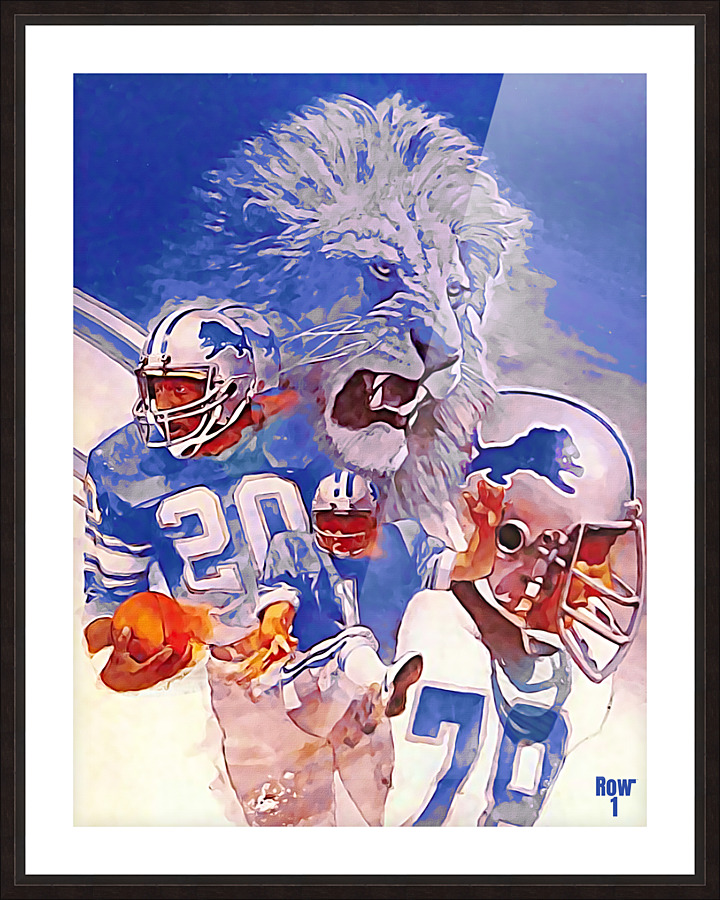 Billy Sims Detroit Lions Art Picture Frame print