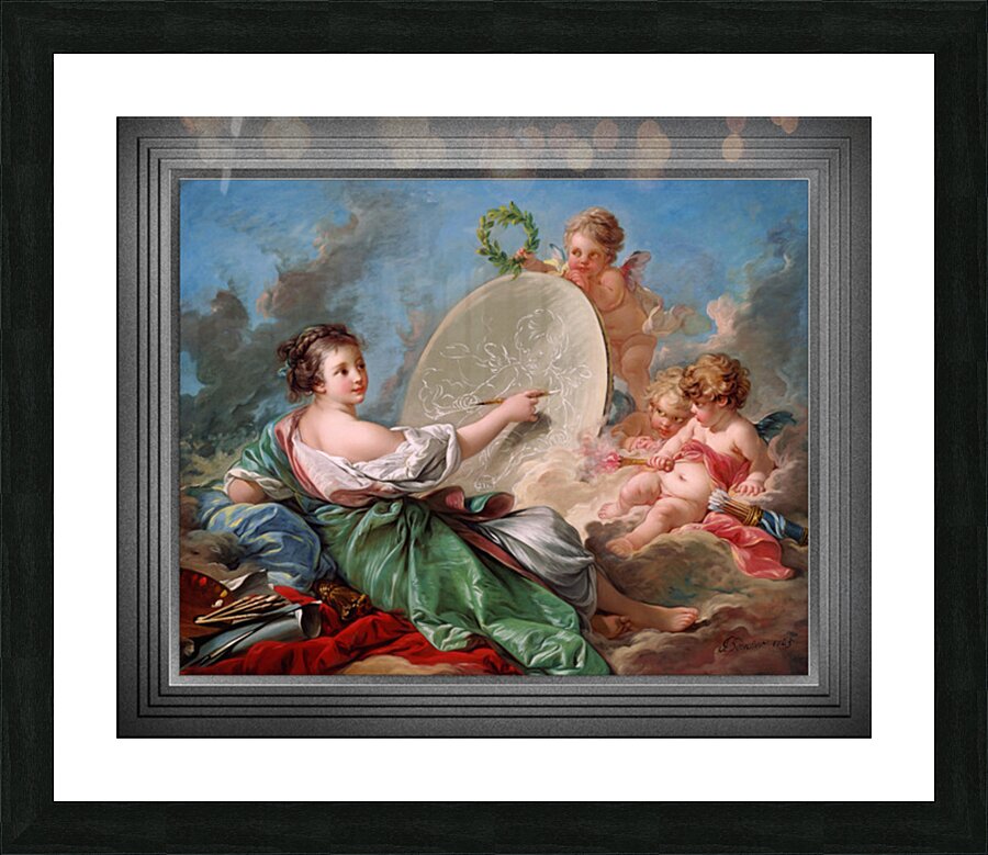 Allegorie de la Peinture by Francois Boucher Remastered Xzendor7 Classical Fine Art Old Masters Reproductions Picture Frame print