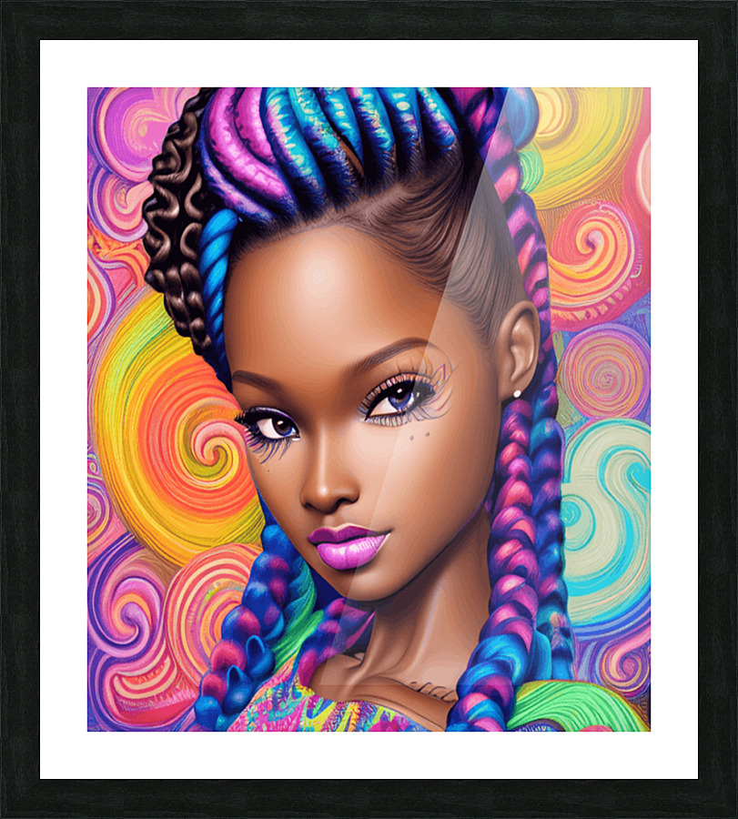 Intricately Rendered Dark Brown Skin Goddess Picture Frame print