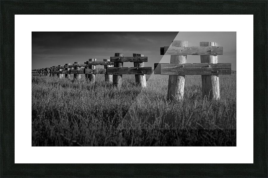 EstuaryPilons LRG BW Picture Frame print