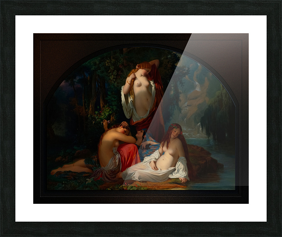 Les Baigneuses by Henri Lehmann Remastered Xzendor7 Classical Fine Art Old Masters Reproductions Picture Frame print