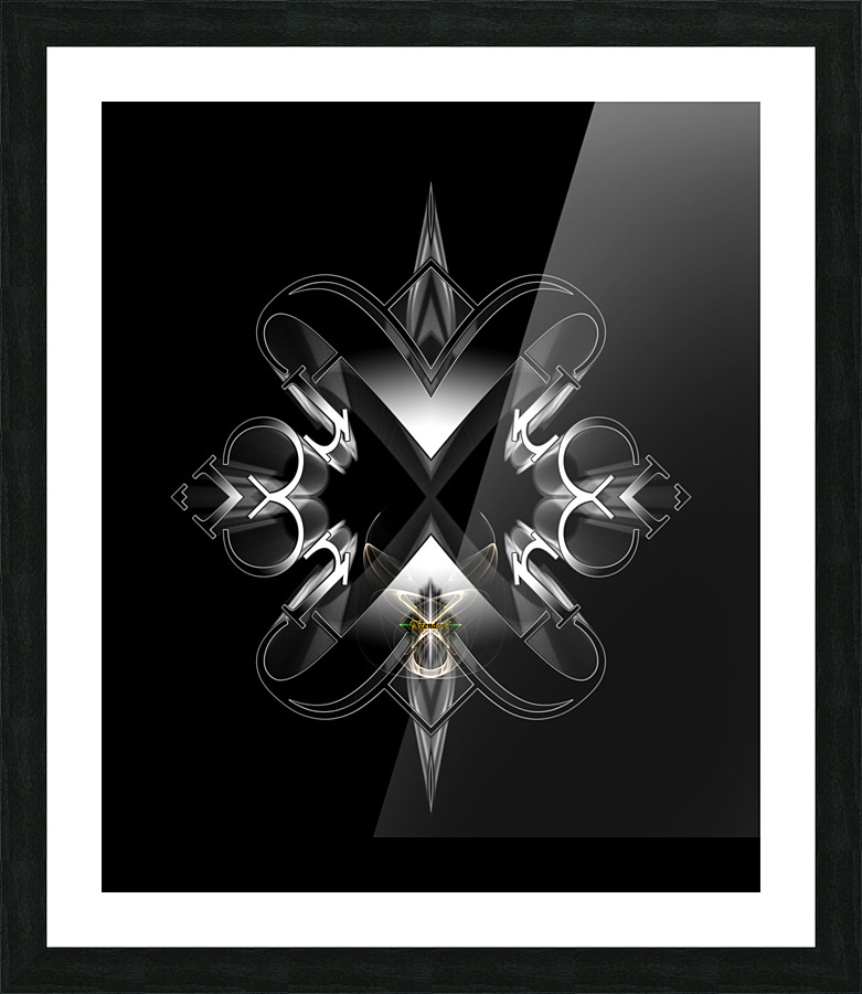 Akcenought Emblem On BlackTypography Design by Xzendor7 Picture Frame print