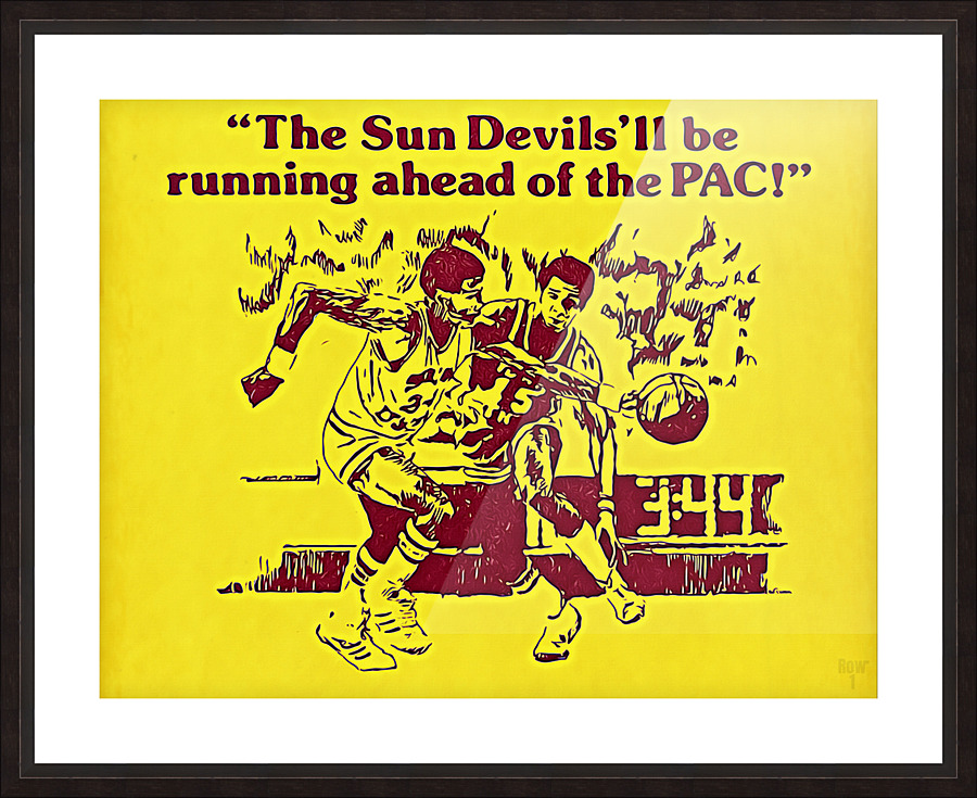 Retro Arizona State Basketball Art Remix Picture Frame print