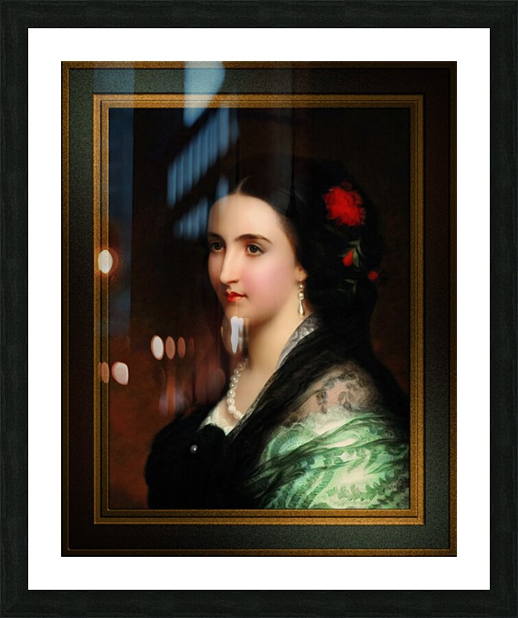 Empress Carlota of Mexico by Hermann Winterhalter Remastered Xzendor7 Classical Fine Art Old Masters Reproductions Impression et Cadre photo