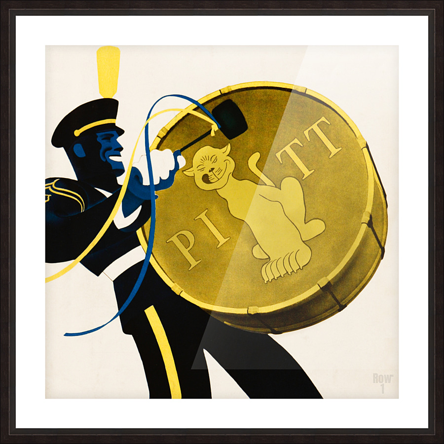 Vintage Pitt Panther Drum Art Picture Frame print