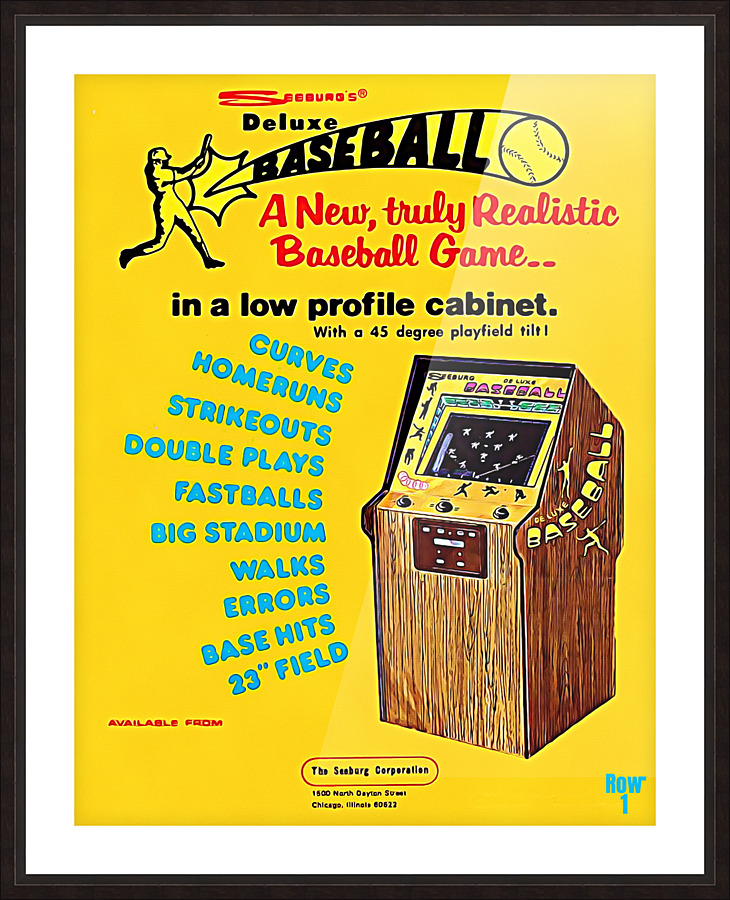Retro Seventies Baseball Game Advertisement Picture Frame print