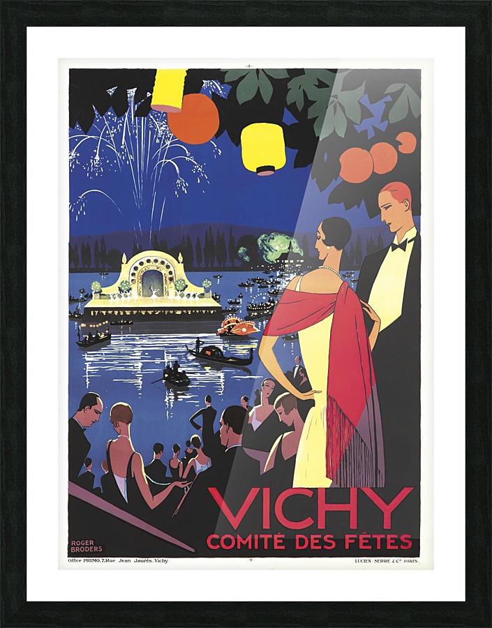 Vichy French Art Deco travel poster by VINTAGE POSTER Wall Art