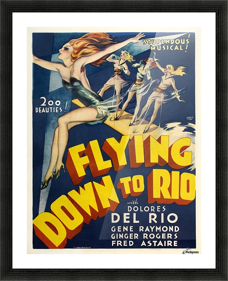 Flying Down to Rio Vintage Film Poster, 1933  Framed Print Print