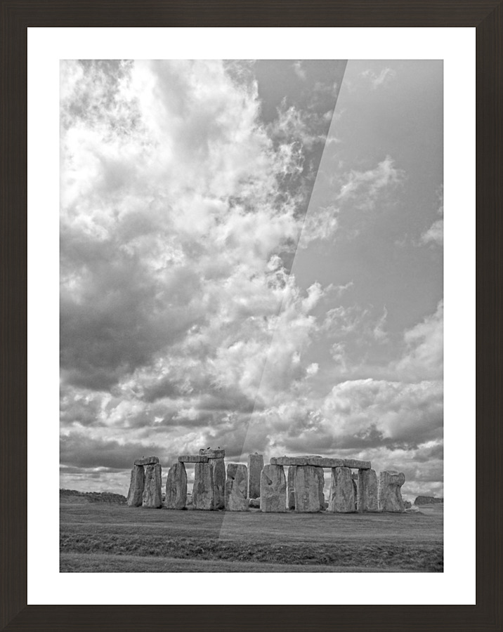 BW Stonehenge Prehistoric Monument on Salisbury Plain in Wiltshire England - Square Picture Frame print