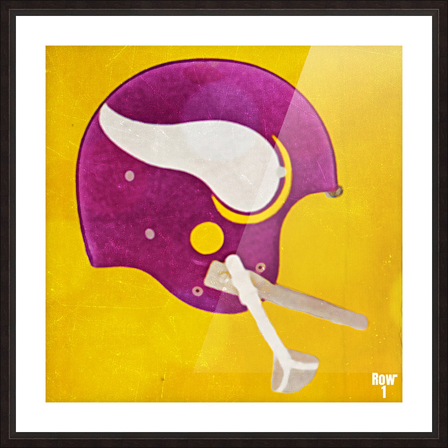 Vintage Minnesota Vikings Football Helmet Art Picture Frame print