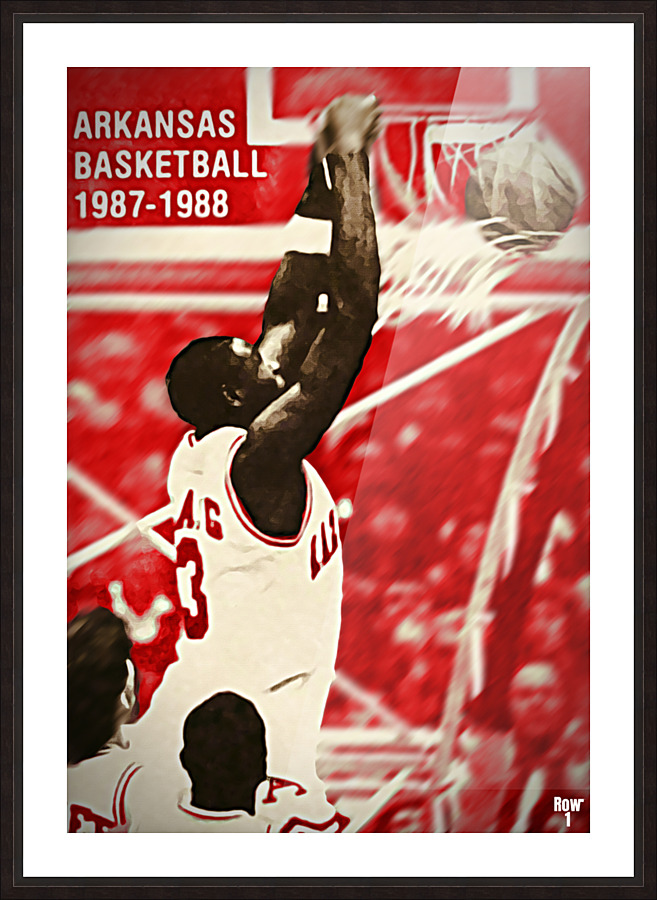 1987 Arkansas Razorbacks Basketball Art Remix Picture Frame print