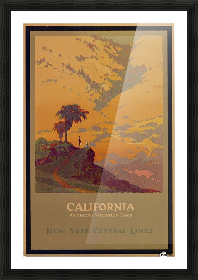 California American Vacation Land Picture Frame print