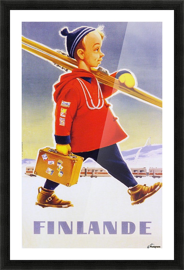 Finlande vintage travel poster Picture Frame print