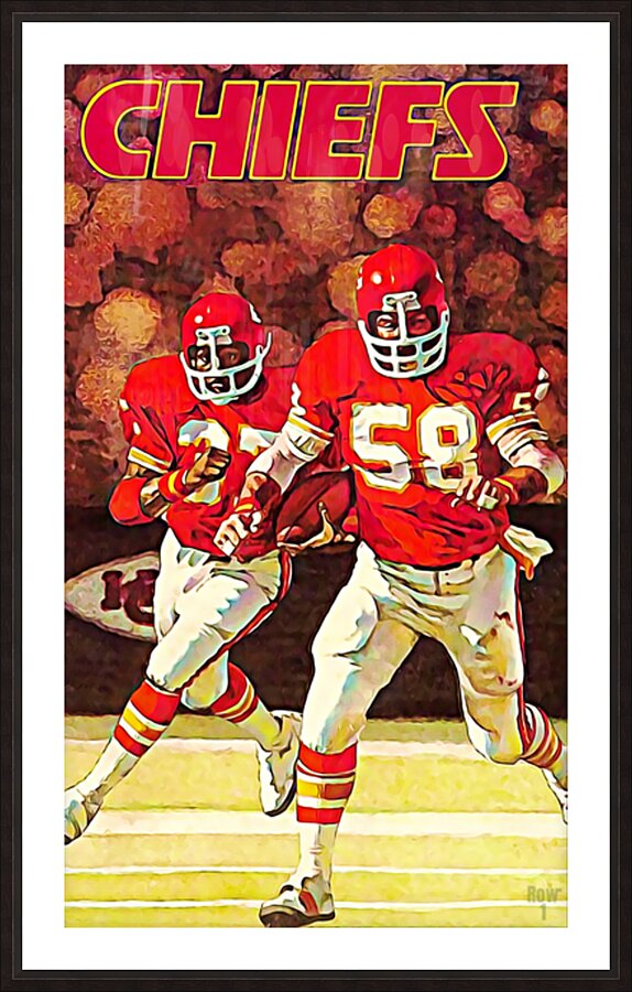 Retro Kansas City Chiefs Football Art Picture Frame print