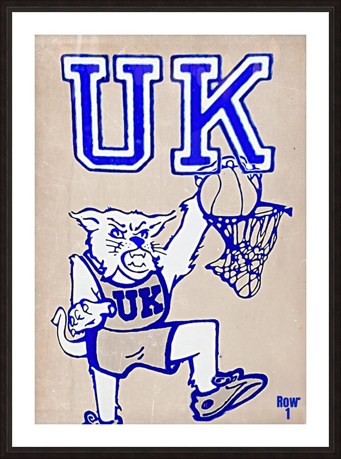 Retro Eighties Dunking Kentucky Wildcat Picture Frame print