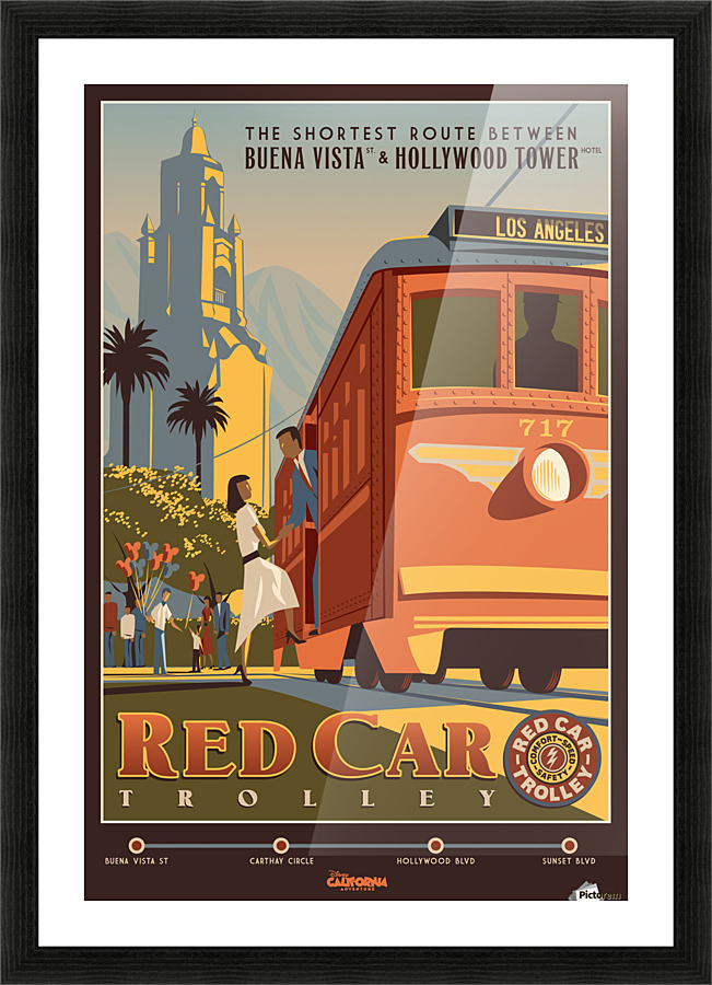 Red Car Trolley Picture Frame print