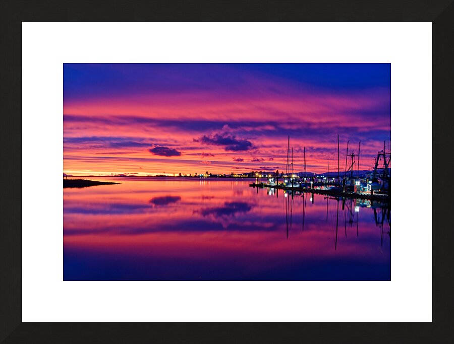 Sunrise At Comox Marina 2  Framed Print Print