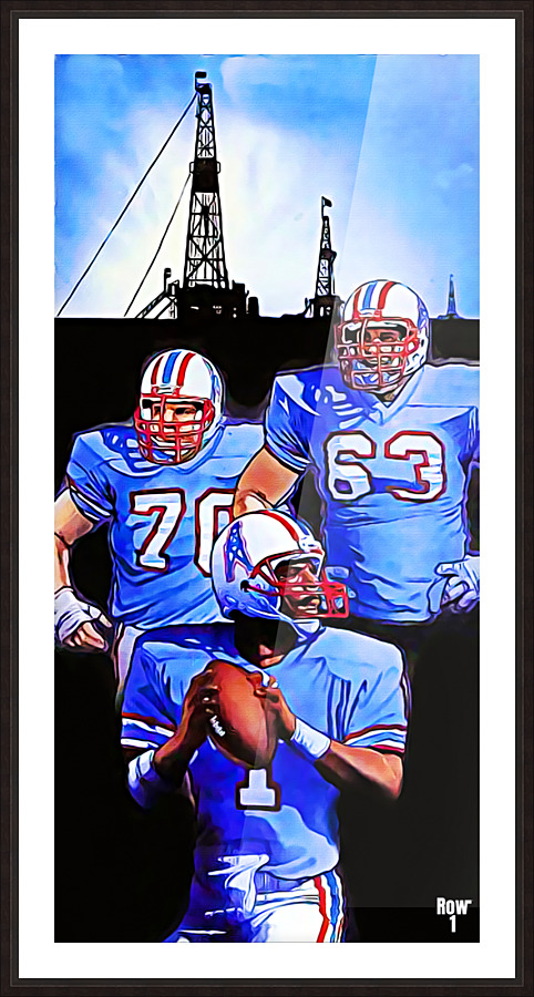 Retro Houston Oilers Football Oilfield Art Picture Frame print