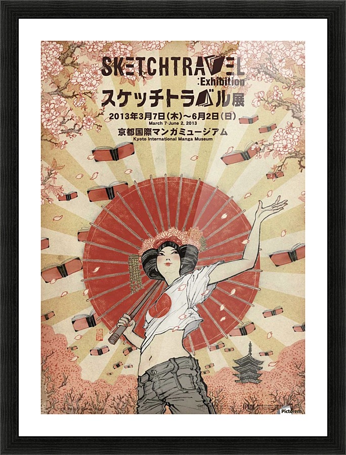 Yuko Shimizu sketch travel poster Picture Frame print