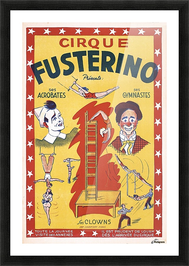 1930 French Circus Fusterino Poster Picture Frame print
