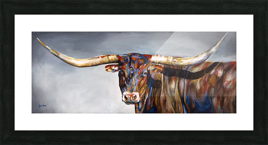 Stormy Longhorn Picture Frame print