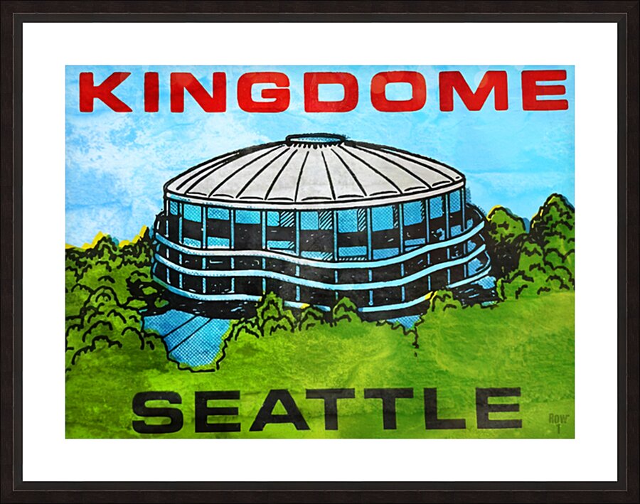 Retro Seattle Kingdome Art Picture Frame print