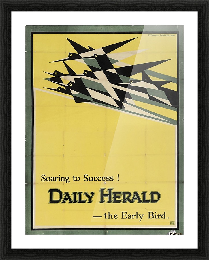 1919 Daily Herald poster Picture Frame print