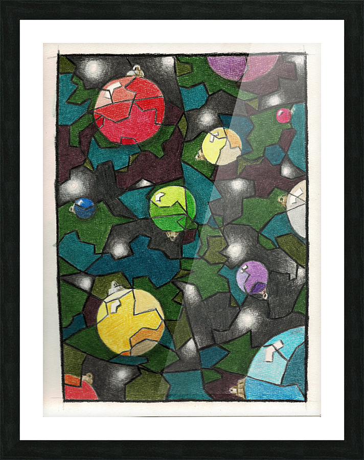 Christmas Ornament Mosaic Picture Frame print