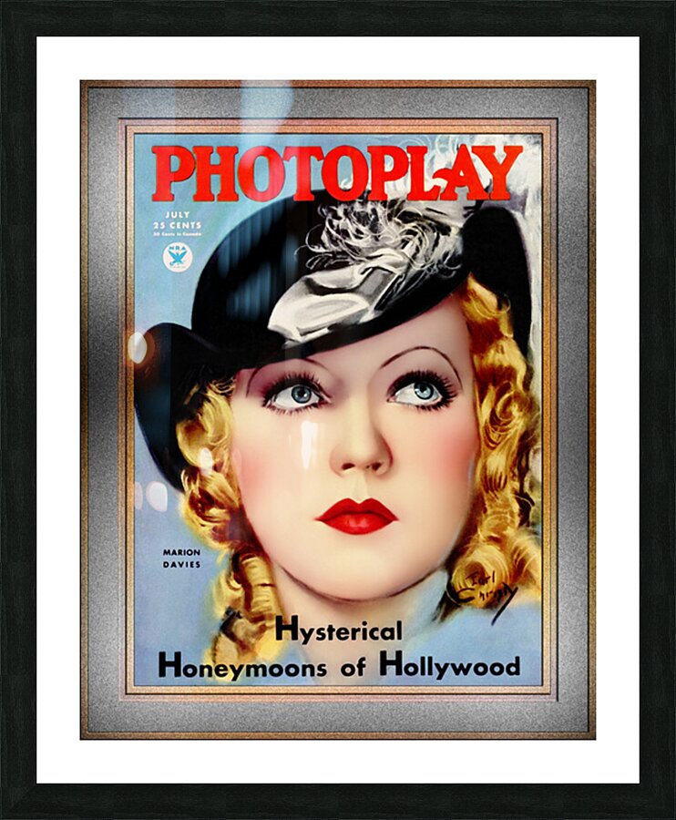 Marion Davies Photoplay Magazine July Issue HRA by Earl Christy Remastered Vintage Retro Xzendor7 Art Reproductions Picture Frame print